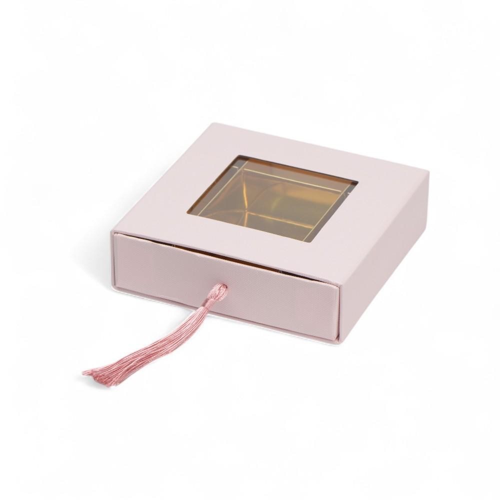 SCATOLA 12X12X4CM TELATA ROSA DEGUSTAZIONE